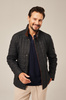 Vyriška odinė striukė grafito spalvos