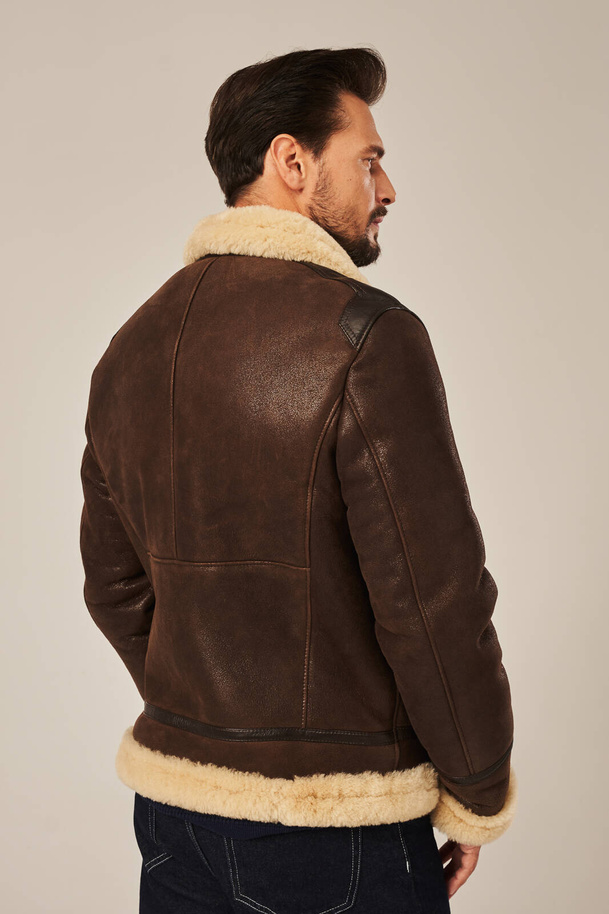 Avikailio paltas vyrams B3 – natūralus žieminis kailinis iš avikailio