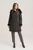 Juodas moteriškas žieminis avikailio paltas