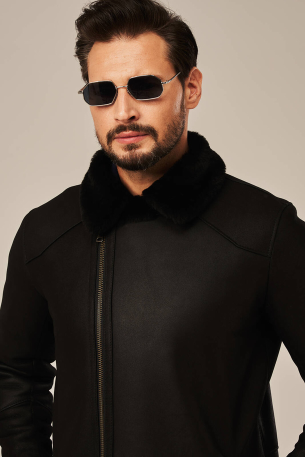 Vyriškas natūralus avikailio kailinis – šiltas ir stilingas žieminis paltas