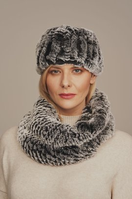 Szalik z naturalnego futra szynszylorexa Komin z futra szynszylorexa