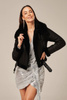 Shearling aviatoriaus striukė moterims