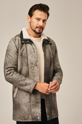 Elegantiškas vyriškas žieminis avikailio paltas 